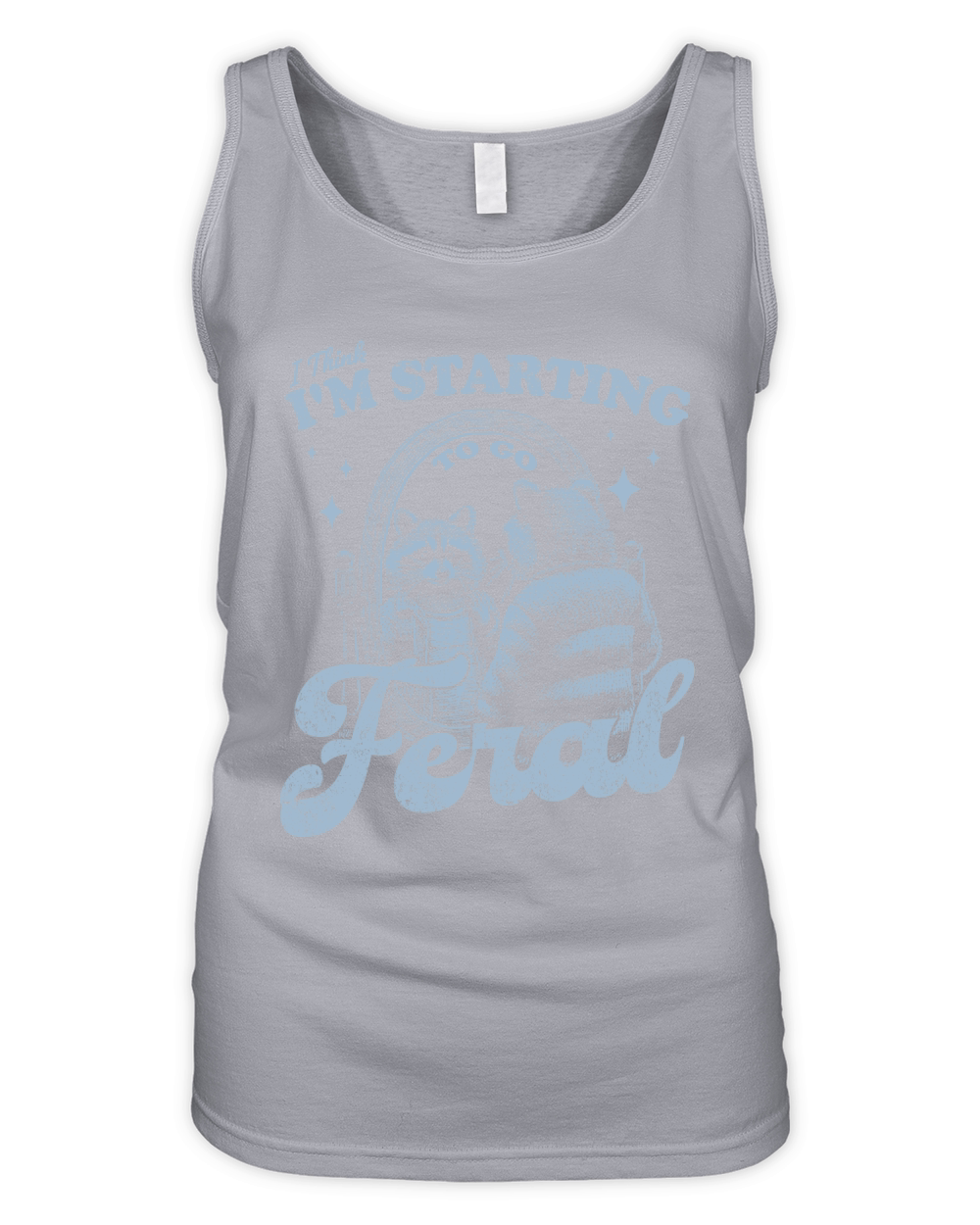 Raccoon in Mirror D Retro Grey Organic Women's Tank Top
