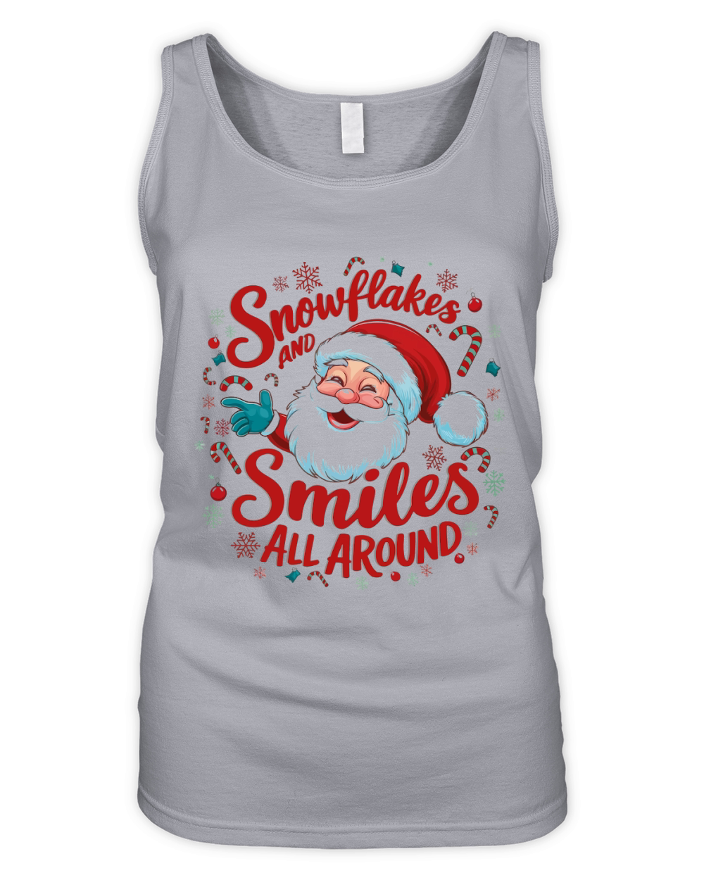 Snowflakes and smiles all around Organic Women's Tank Top