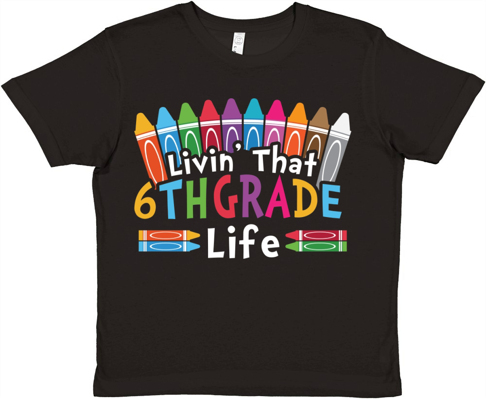 back to school   Livin that 6th back to school   grade life Premium Kids Crewneck T-shirt
