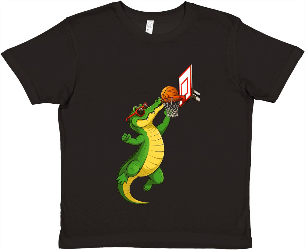 Basketball Crocodile Premium Kids Crewneck T-shirt