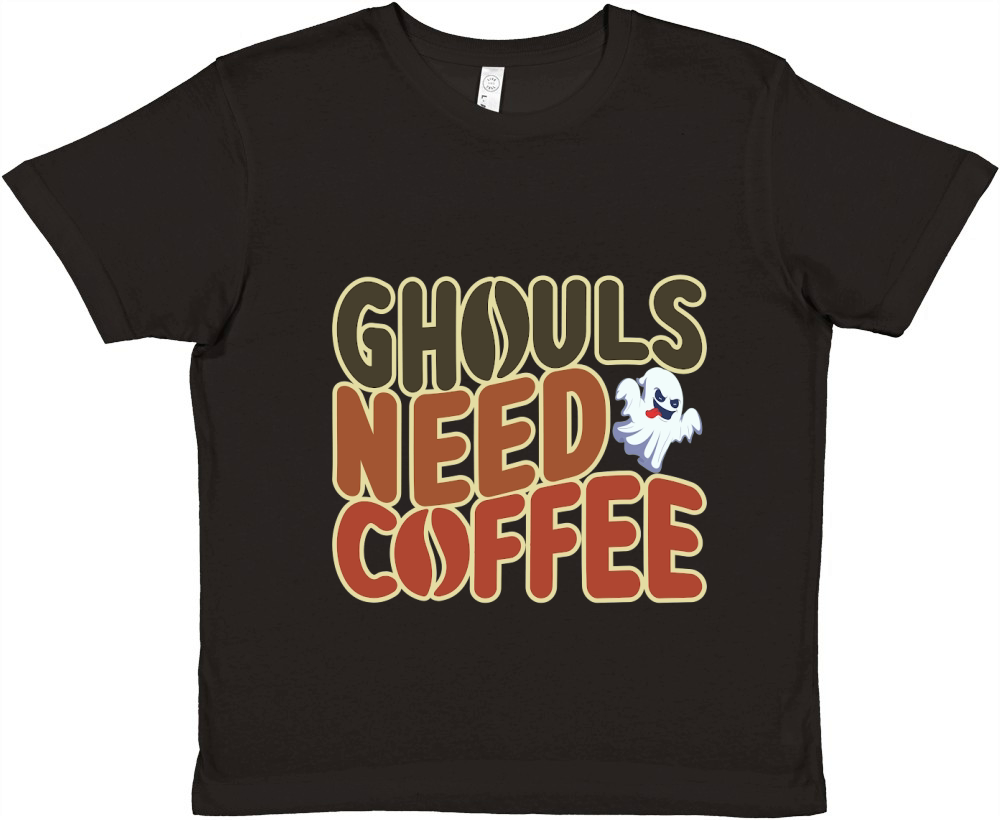 Ghouls Need Coffee Premium Kids Crewneck T-shirt