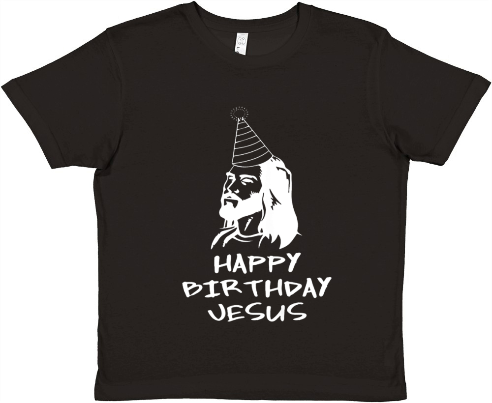 Happy Birthday Jesus Funny Christmas Santa Claus Premium Kids Crewneck T-shirt