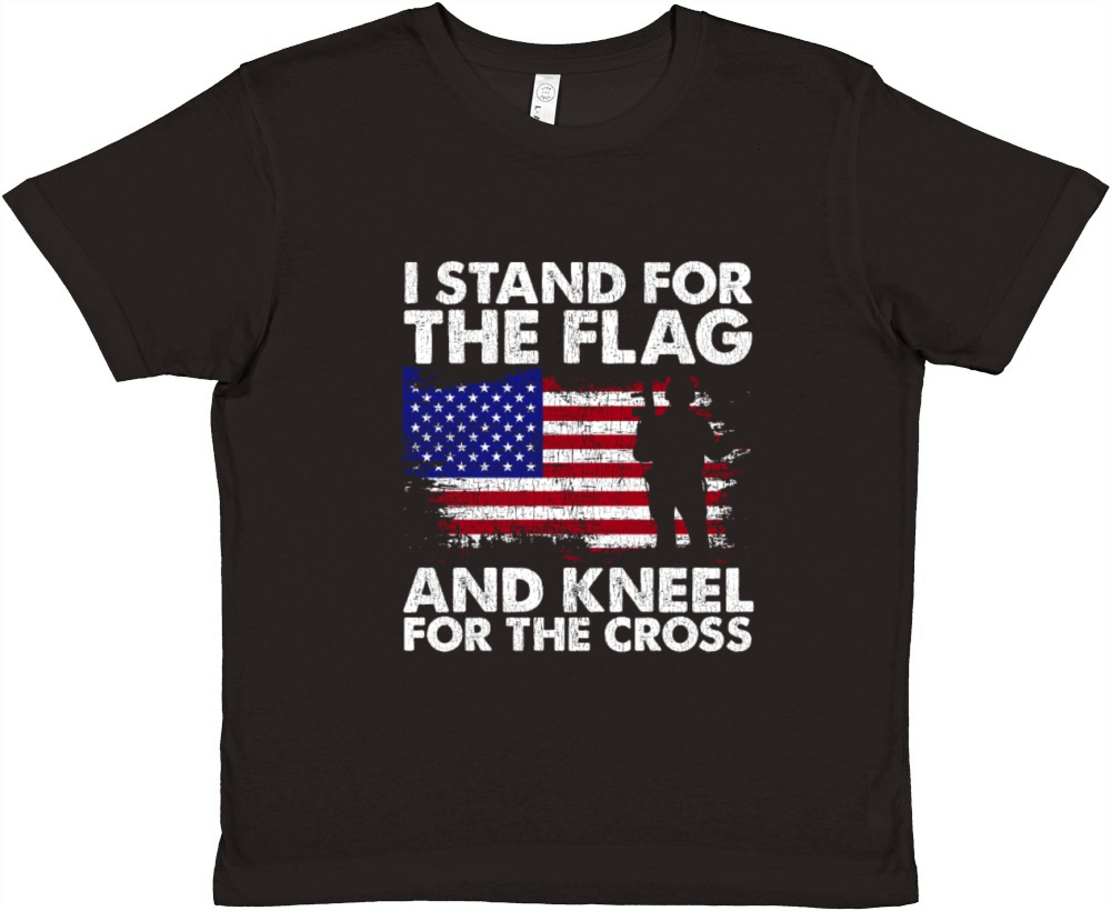 I Stand For The Flag And Kneel For The Cross Premium Kids Crewneck T-shirt