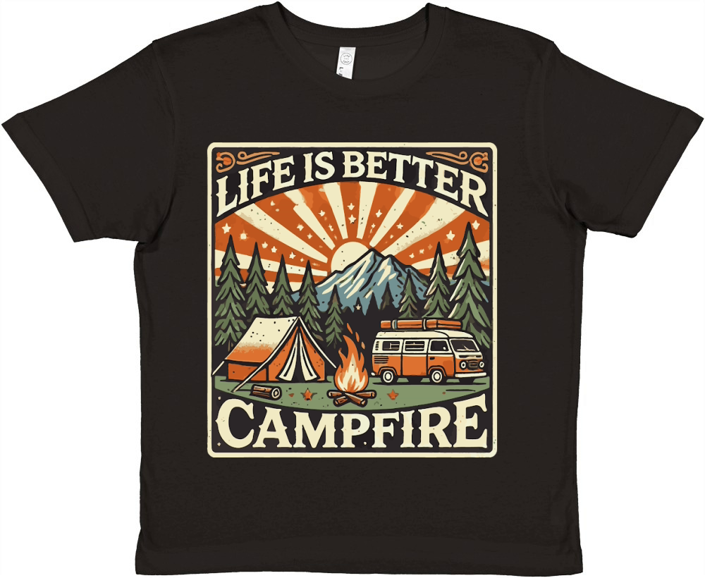 Life is better campfire Premium Kids Crewneck T-shirt