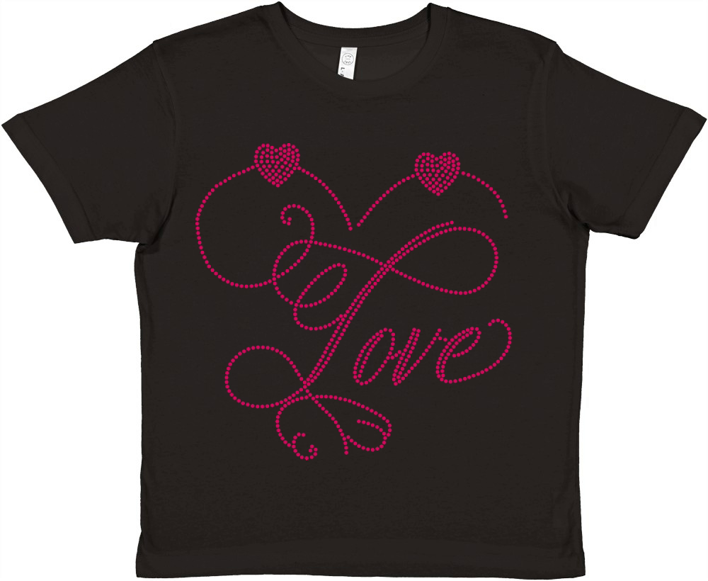 Love Rhinestone Premium Kids Crewneck T-shirt