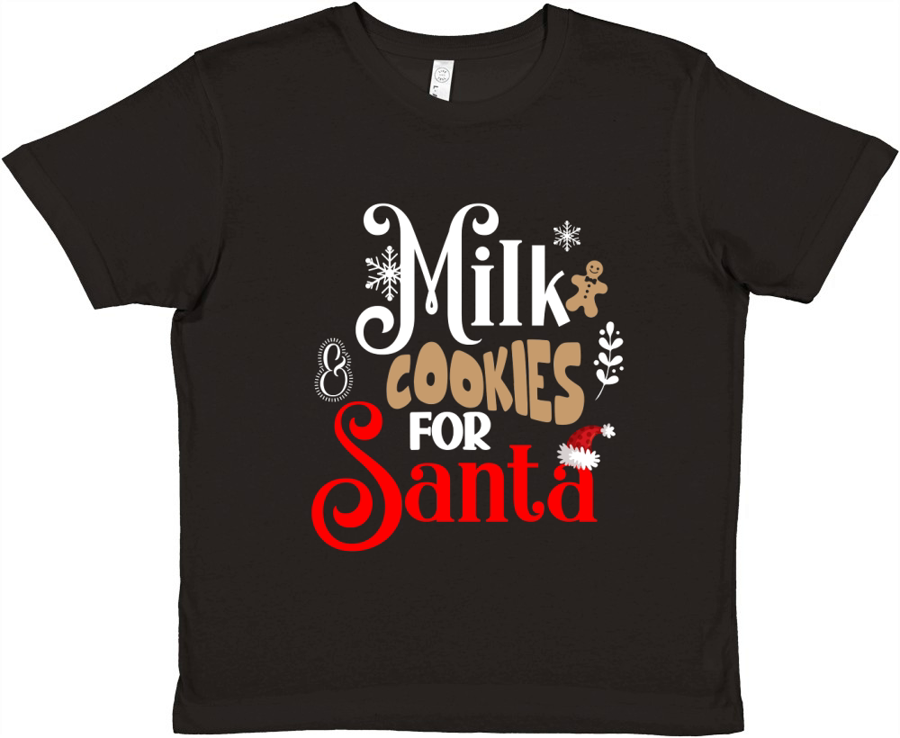 Milk & Cookies For Santa Premium Kids Crewneck T-shirt