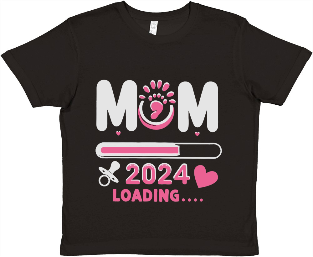 Mom Loading 2024 Premium Kids Crewneck T-shirt