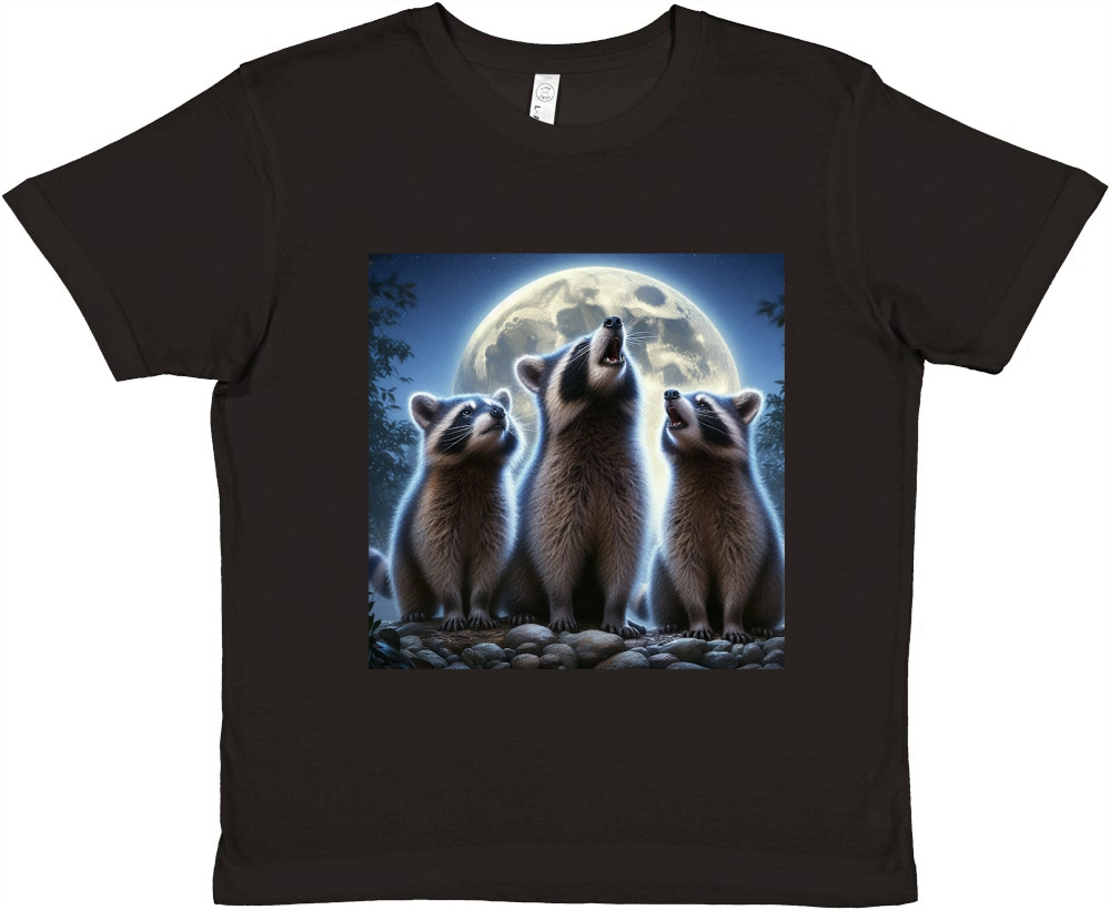 Racoon Moon Howling Premium Kids Crewneck T-shirt