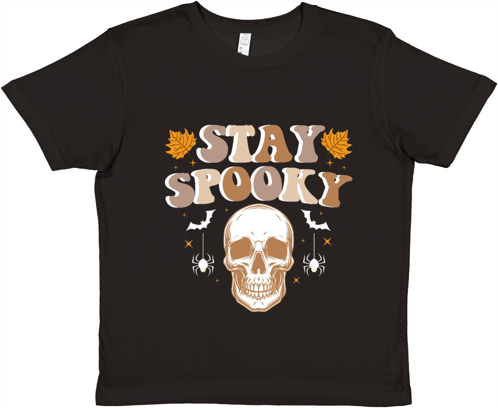 Stay Spooky Skeleton Halloween Retro Premium Kids Crewneck T-shirt