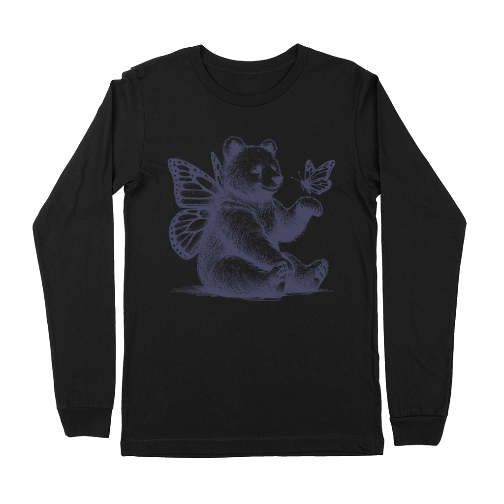 Bear With Butterfly Wings Vintage L dViolet Premium Long Sleeve