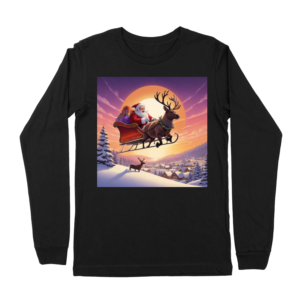 Funny Santa Illustration Clipart for Premium Long Sleeve