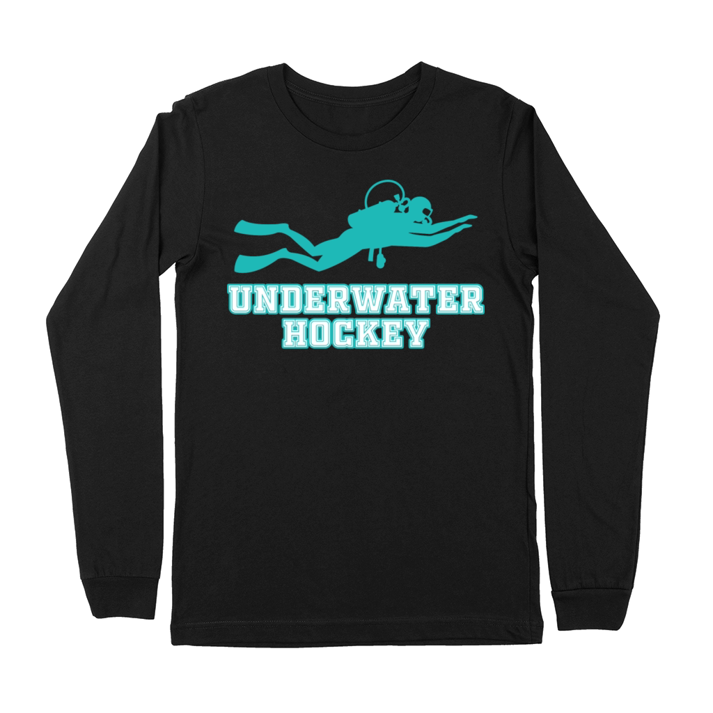 Underwater Hockey Athlete Funny Vintage Workout Sp Premium Long Sleeve