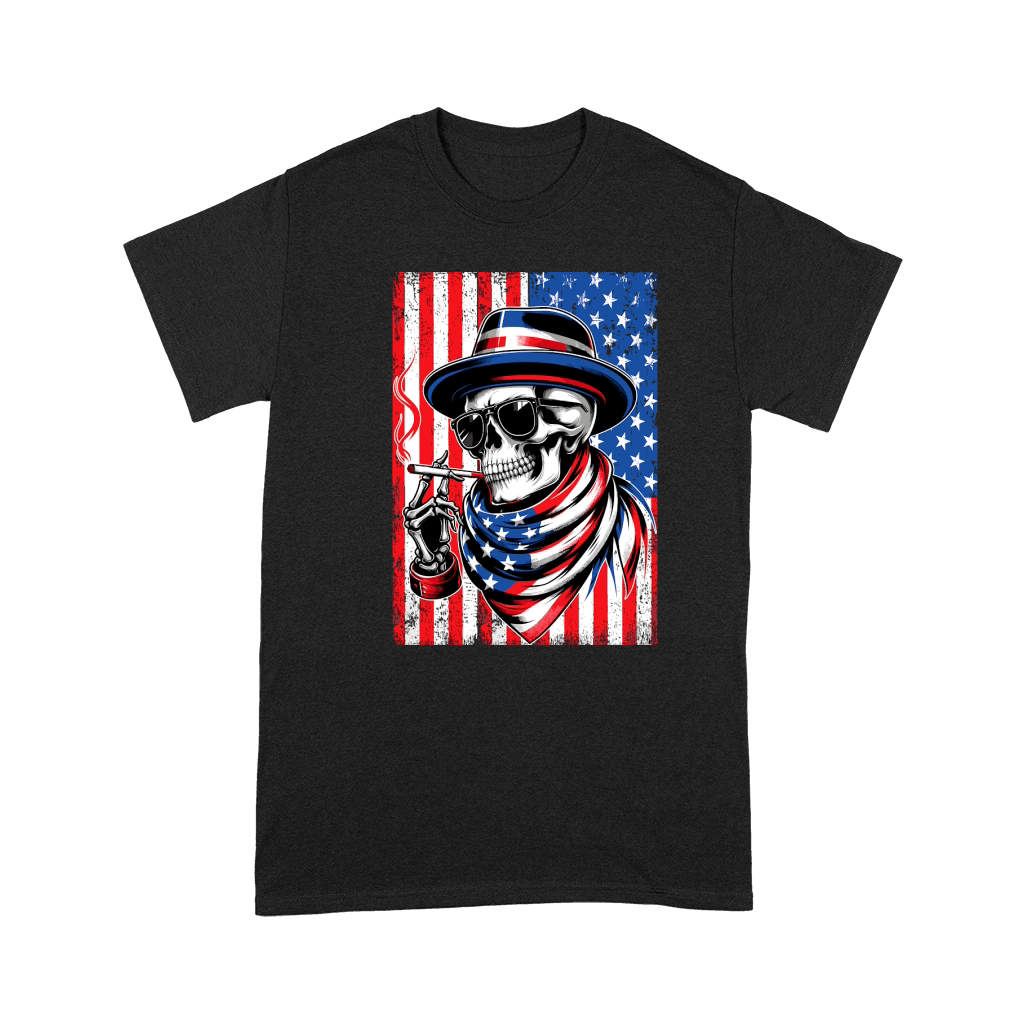 USA Flag Vintage Skeleton 4th of july 1 Premium T-shirt