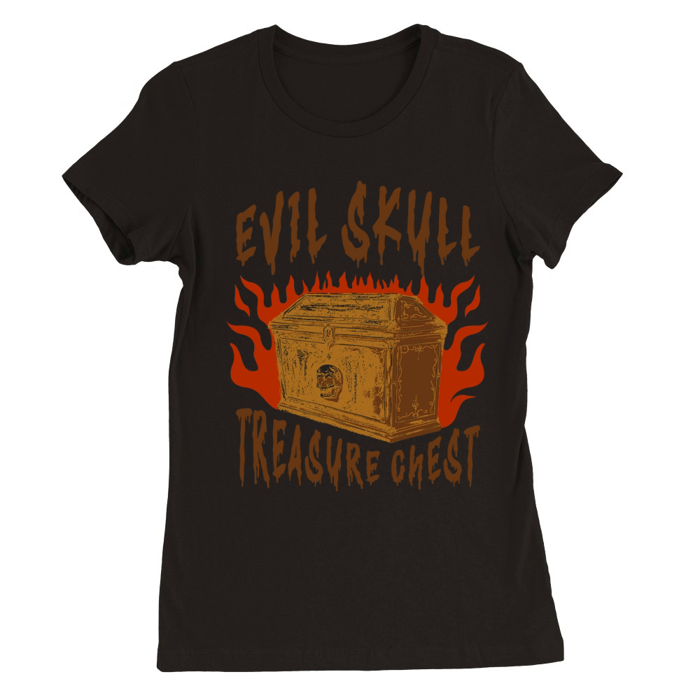 Evil Skull Premium Womens Crewneck T-shirt