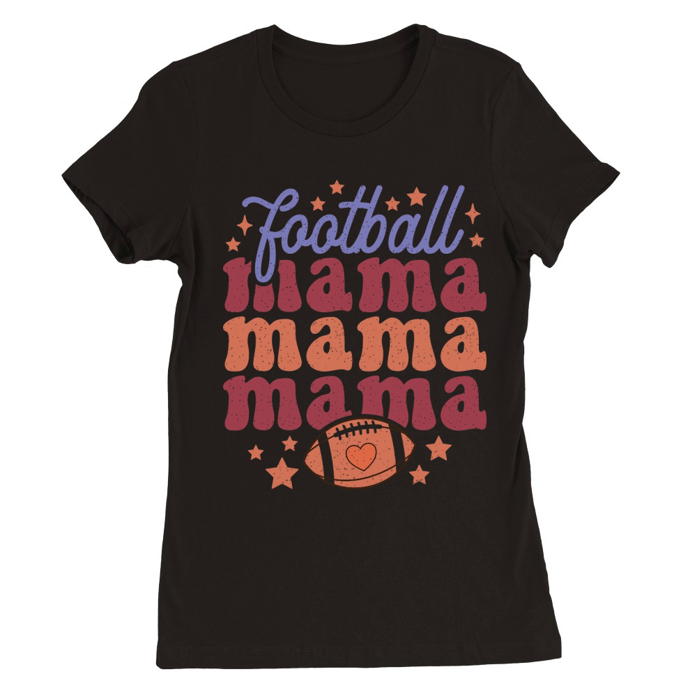 Football mama color grunge Premium Womens Crewneck T-shirt