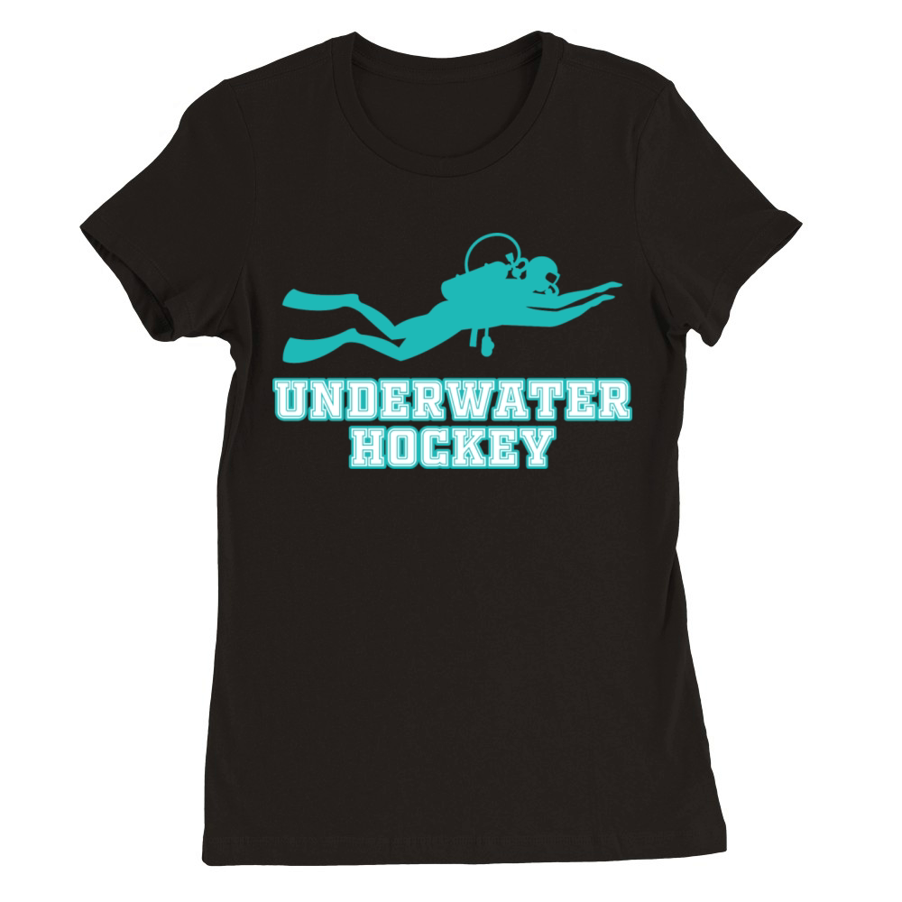 Underwater Hockey Athlete Funny Vintage Workout Sp Premium Womens Crewneck T-shirt