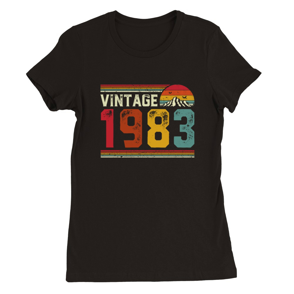 Vintage 1983 Retro Style 38th Birthday Gift Premium Womens Crewneck T-shirt