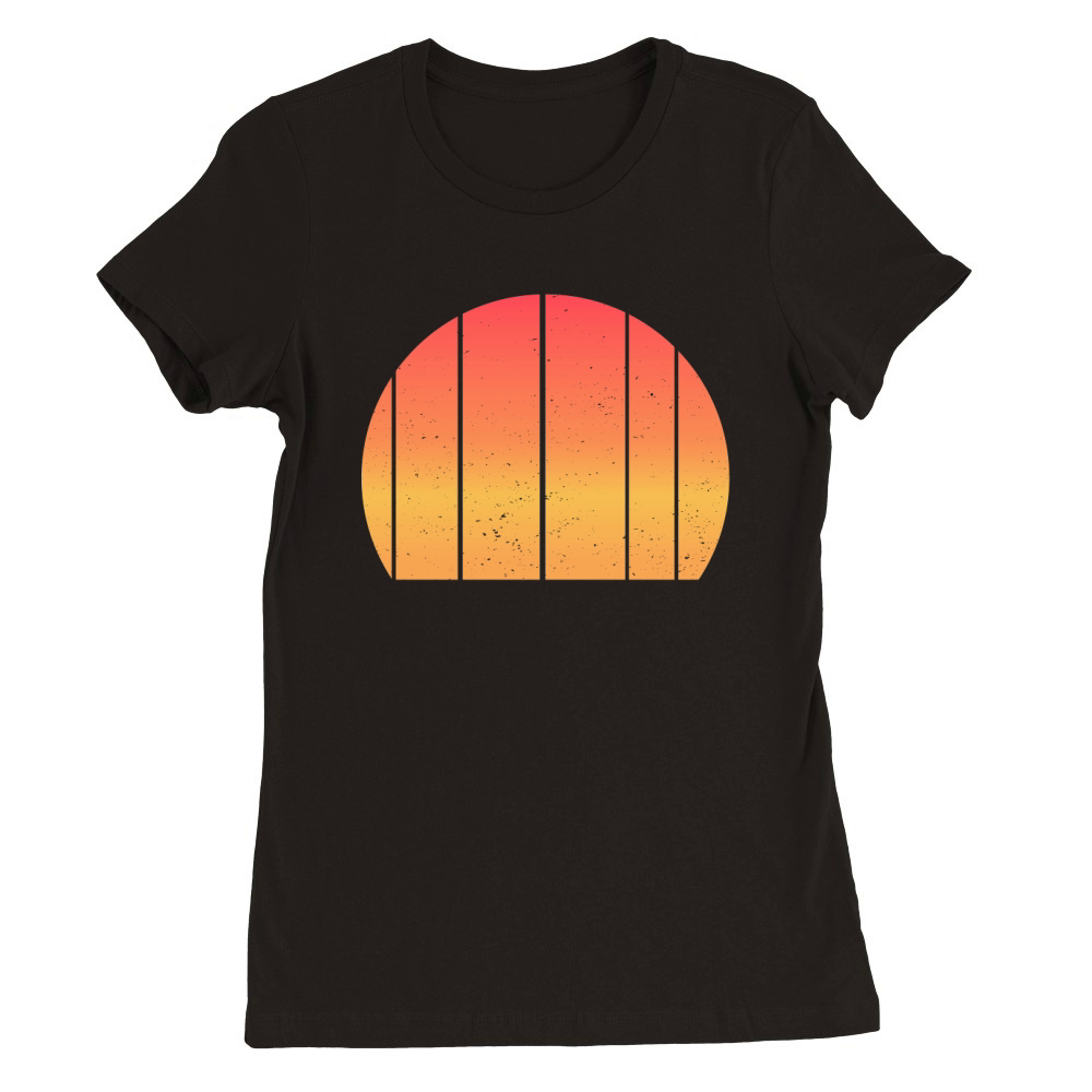 Vintage Retro Sunset (12) Premium Womens Crewneck T-shirt