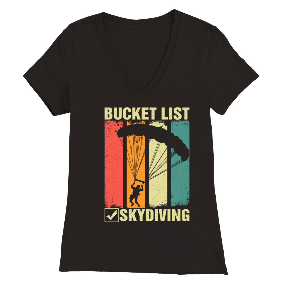 Bucket list skydiving 09 Premium Womens V-Neck T-shirt