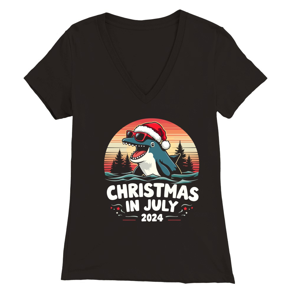 Christmas In July 2024 3 07 Premium Womens V-Neck T-shirt