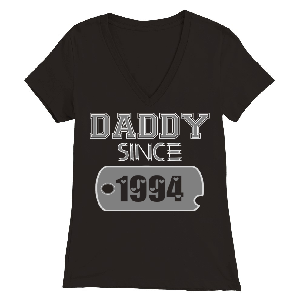 Daddy Since Tag 1994 Happy Fathers Day Premium Womens V-Neck T-shirt