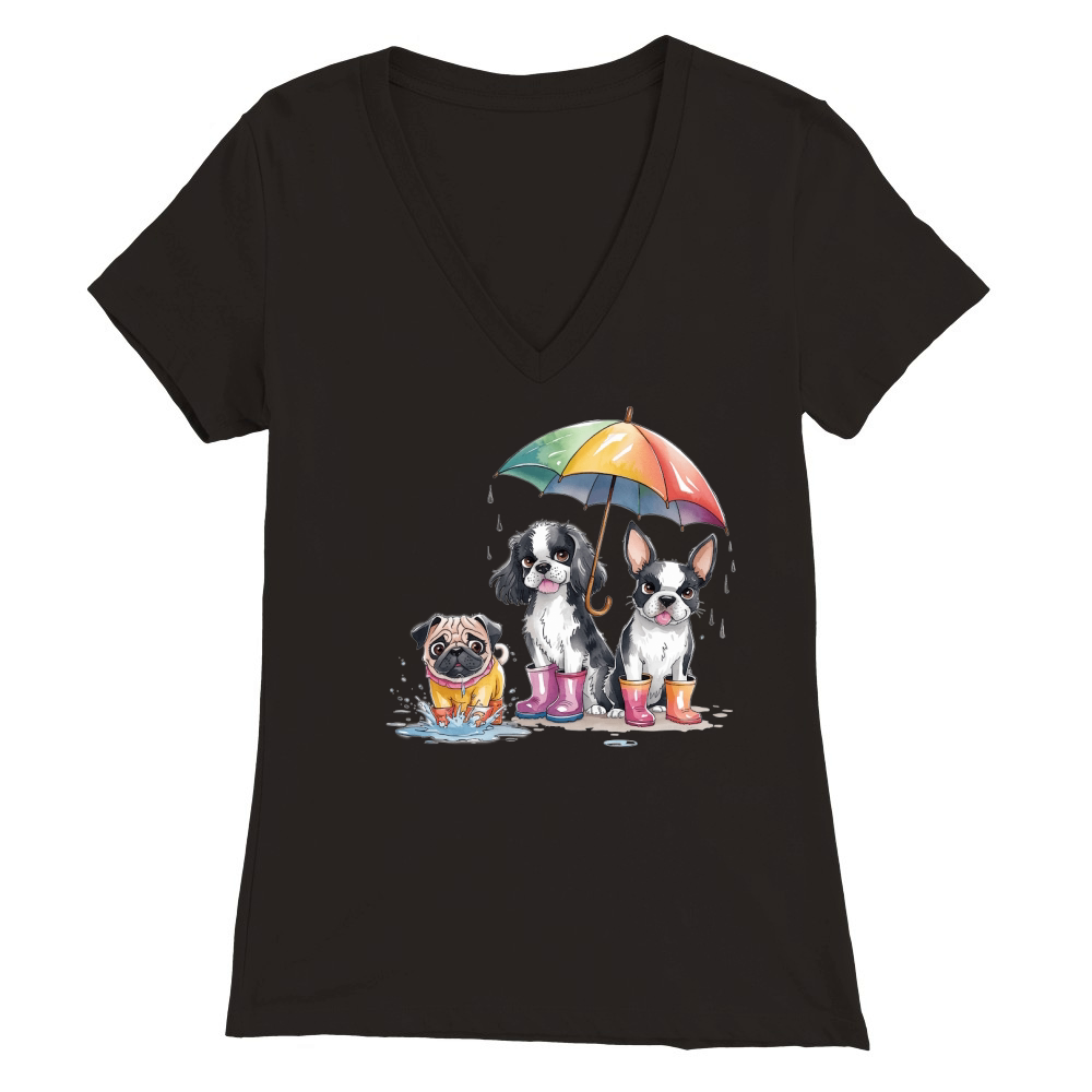 Dog Watercolor Bundle 09 Premium Womens V-Neck T-shirt