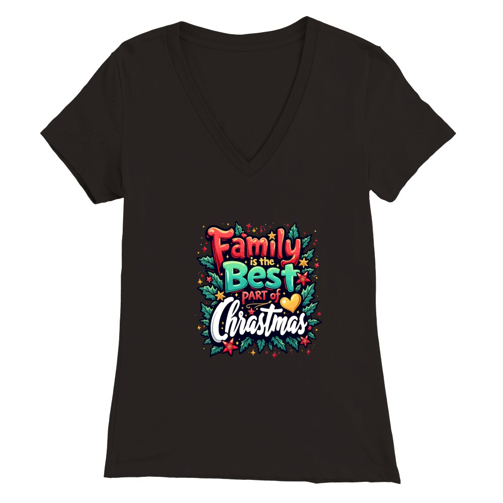 Family is best part of Christmas Premium Womens V-Neck T-shirt