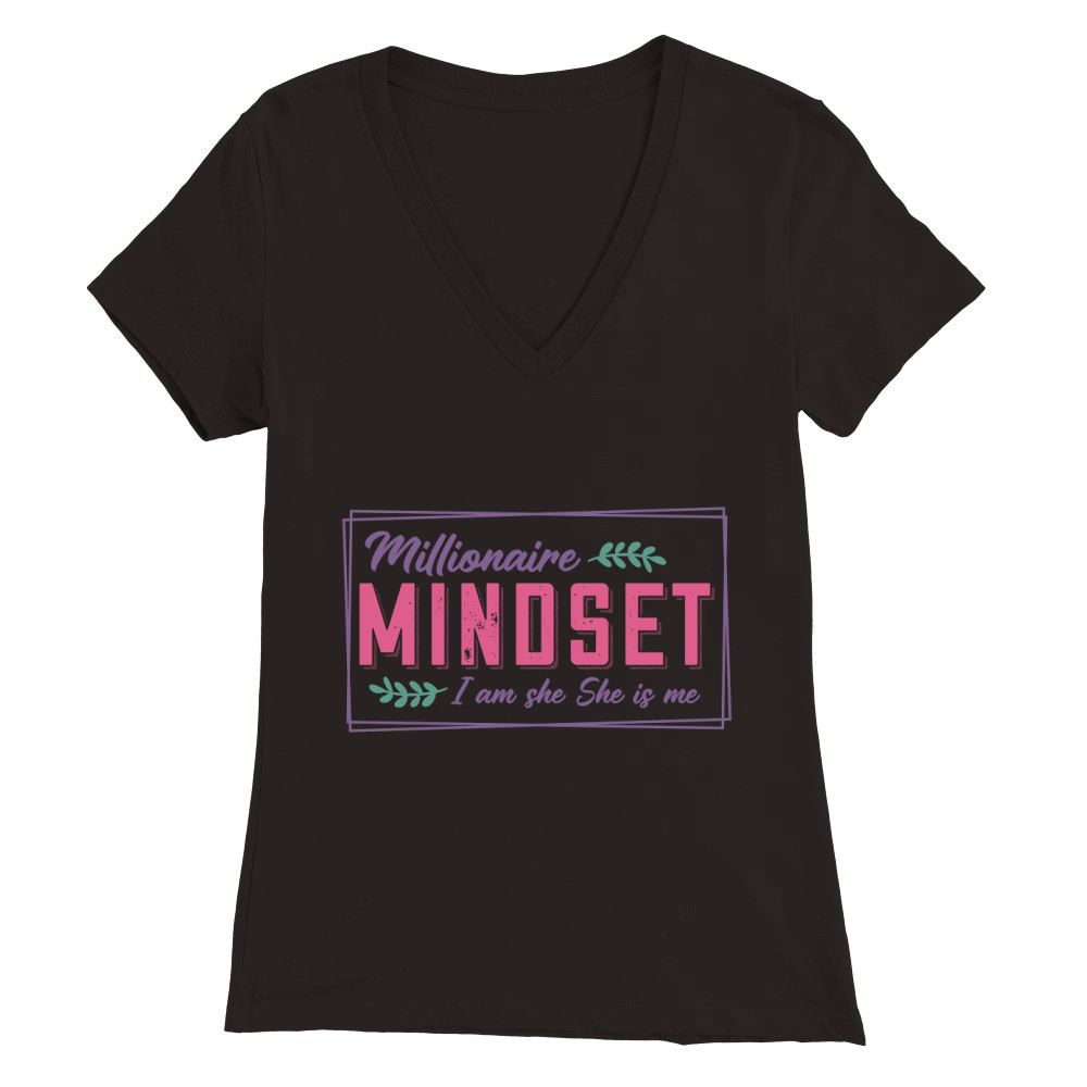 Millionaire Mindset Premium Womens V-Neck T-shirt