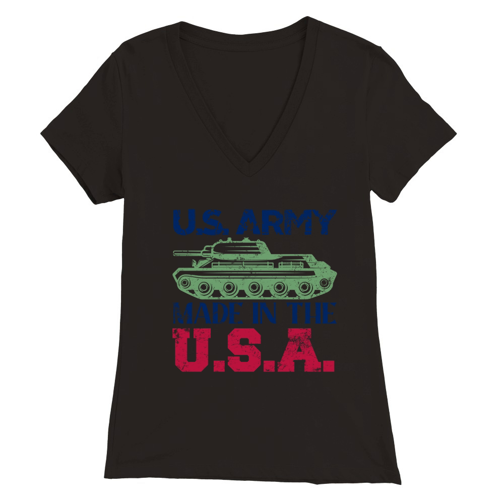 US army made in the USA Premium Womens V-Neck T-shirt