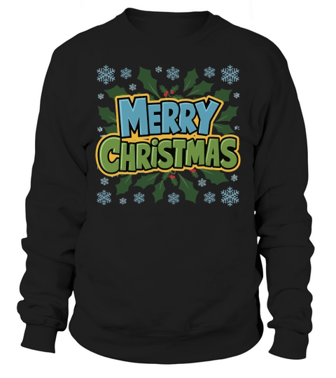 Merry Christmas Colorful Lettering Sweatshirt Unisex