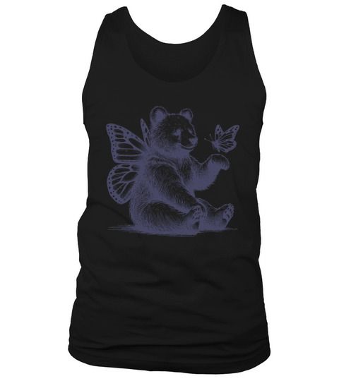 Bear With Butterfly Wings Vintage L dViolet Tank Top Unisex