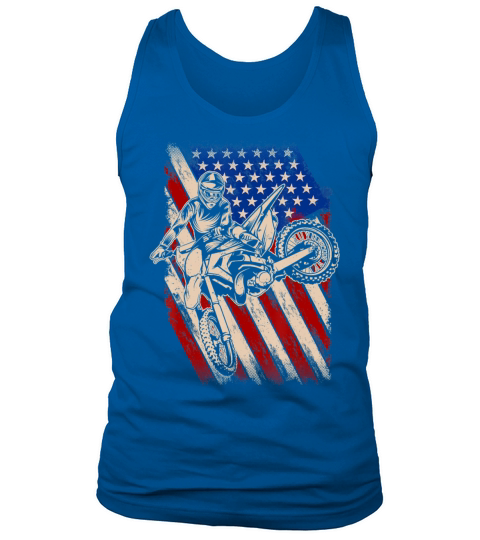 Vintage Dirt Bike Motocross American Flag Enduro Tank Top Unisex