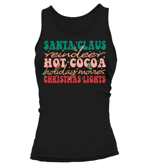 Santa Claus Christmas Lights retro Christmas Shirt Tank top Woman