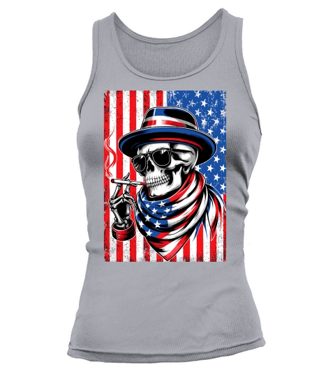 USA Flag Vintage Skeleton 4th of july 1 Tank top Woman