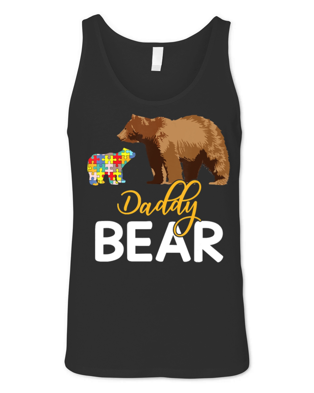 Bear Daddy Autism Awareness Bear Puzzles Voice Aut Unisex Jersey Tank