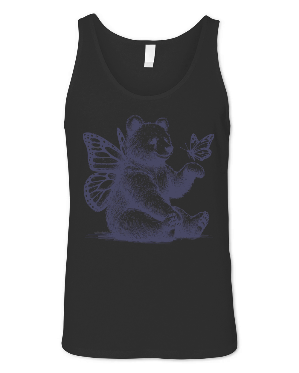 Bear With Butterfly Wings Vintage L dViolet Unisex Jersey Tank
