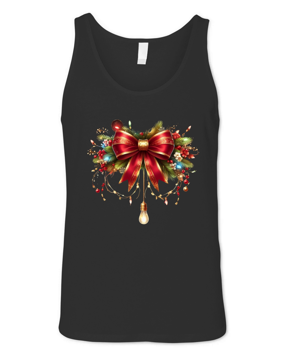 Christmas Lights Bow Clipart 2 Unisex Jersey Tank