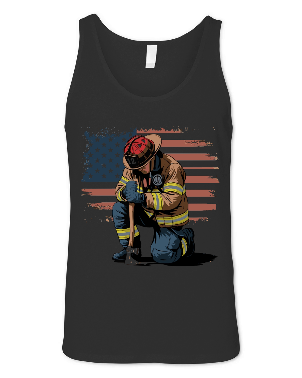 fire fighter vector Graphic 3 Unisex Jersey Tank