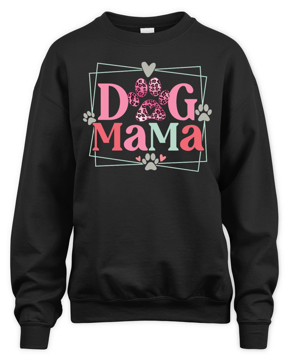 Dog Mama Mothers Day Leopard Paw Print Sublimation Valentines 2 Unisex Premium Crewneck Sweatshirt