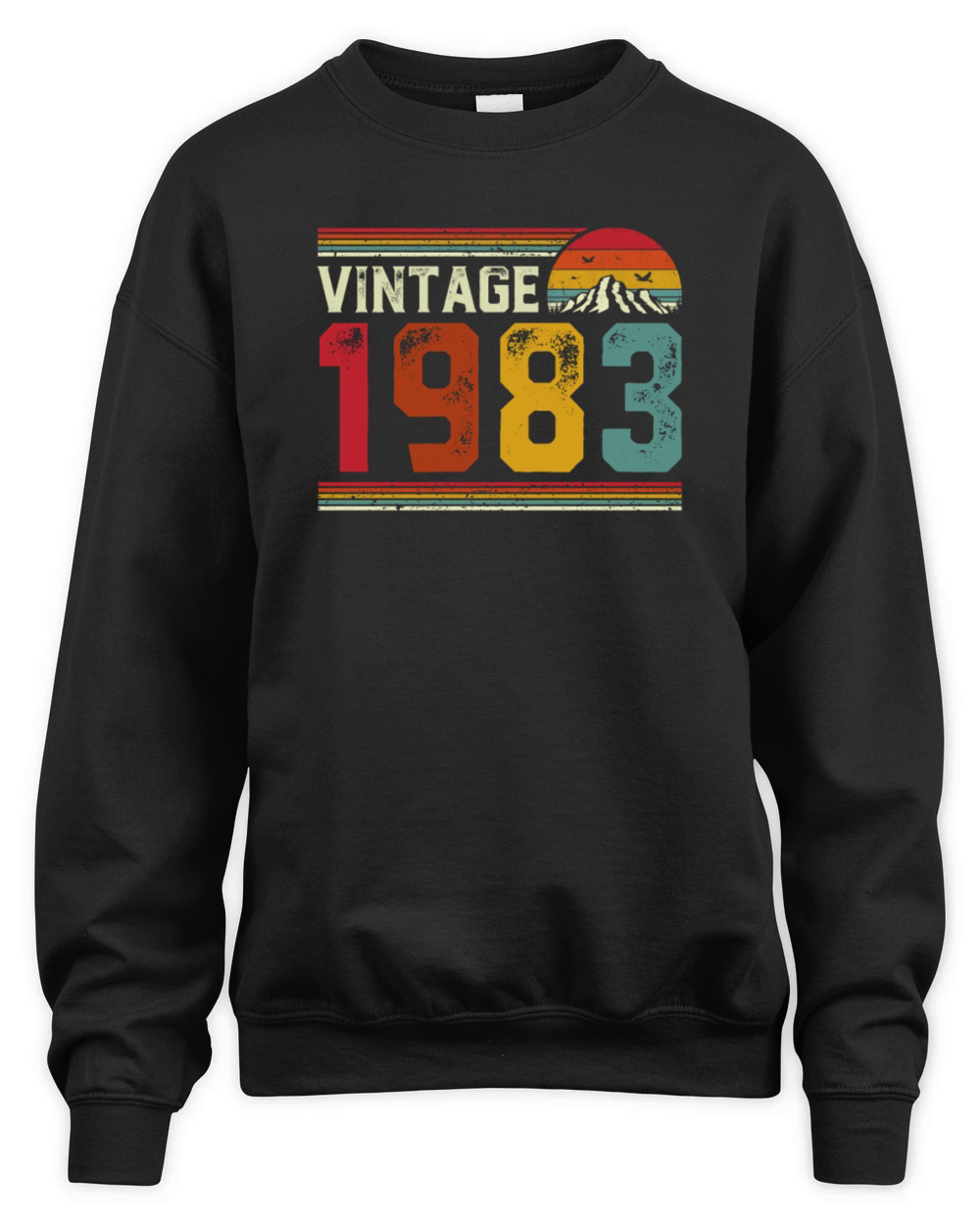 Vintage 1983 Retro Style 38th Birthday Gift Unisex Premium Crewneck Sweatshirt