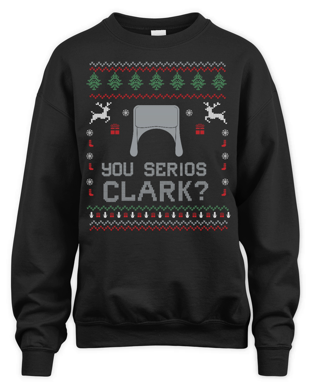 You serious Funny Ugly Christmas Unisex Premium Crewneck Sweatshirt