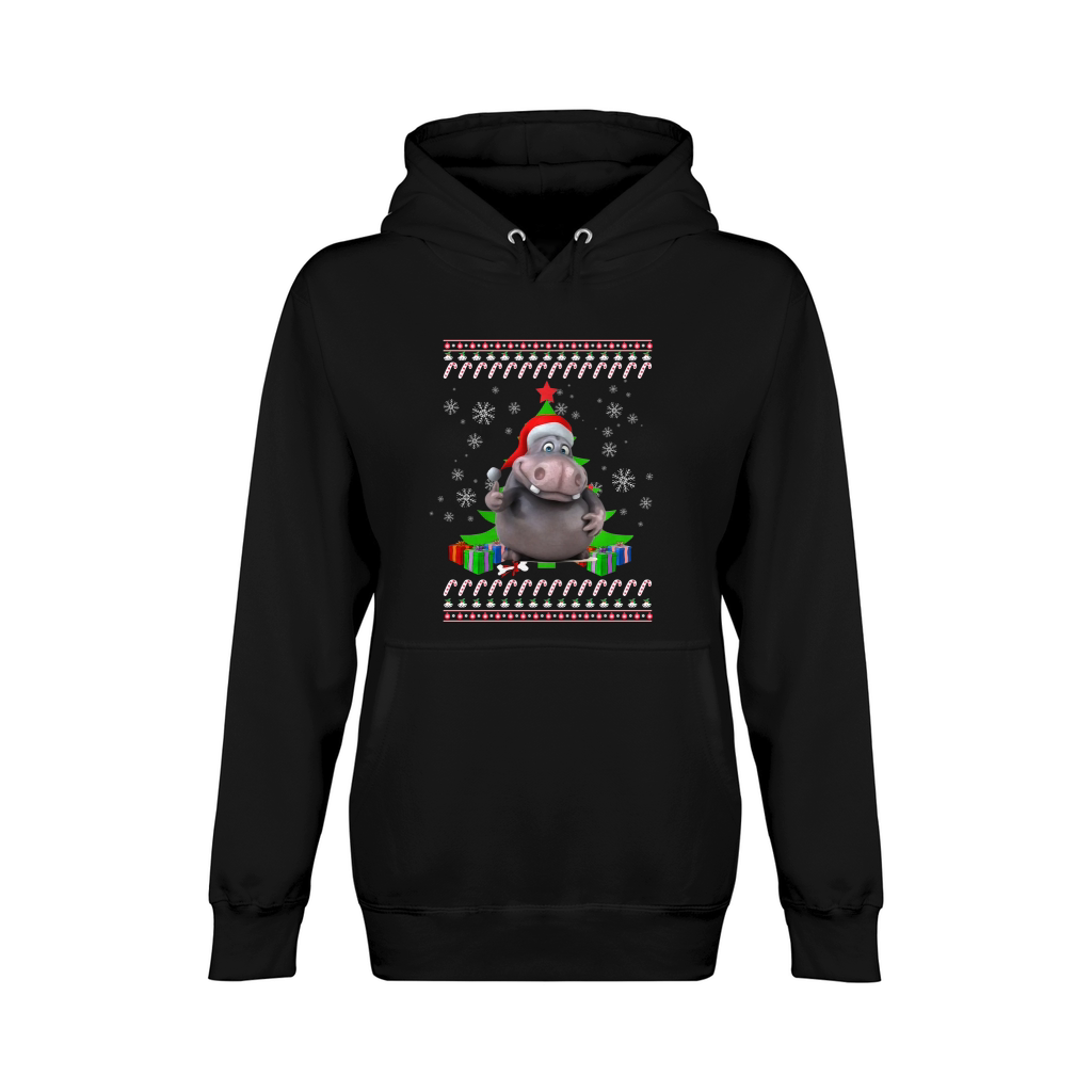 HIPPOPOTAMUS Ugly Christmas Unisex Premium Pullover Hoodie