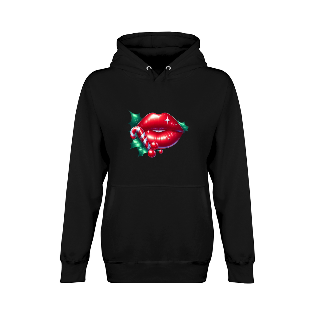 Lips Clipart Christmas Lips Holiday Lips (2) Unisex Premium Pullover Hoodie