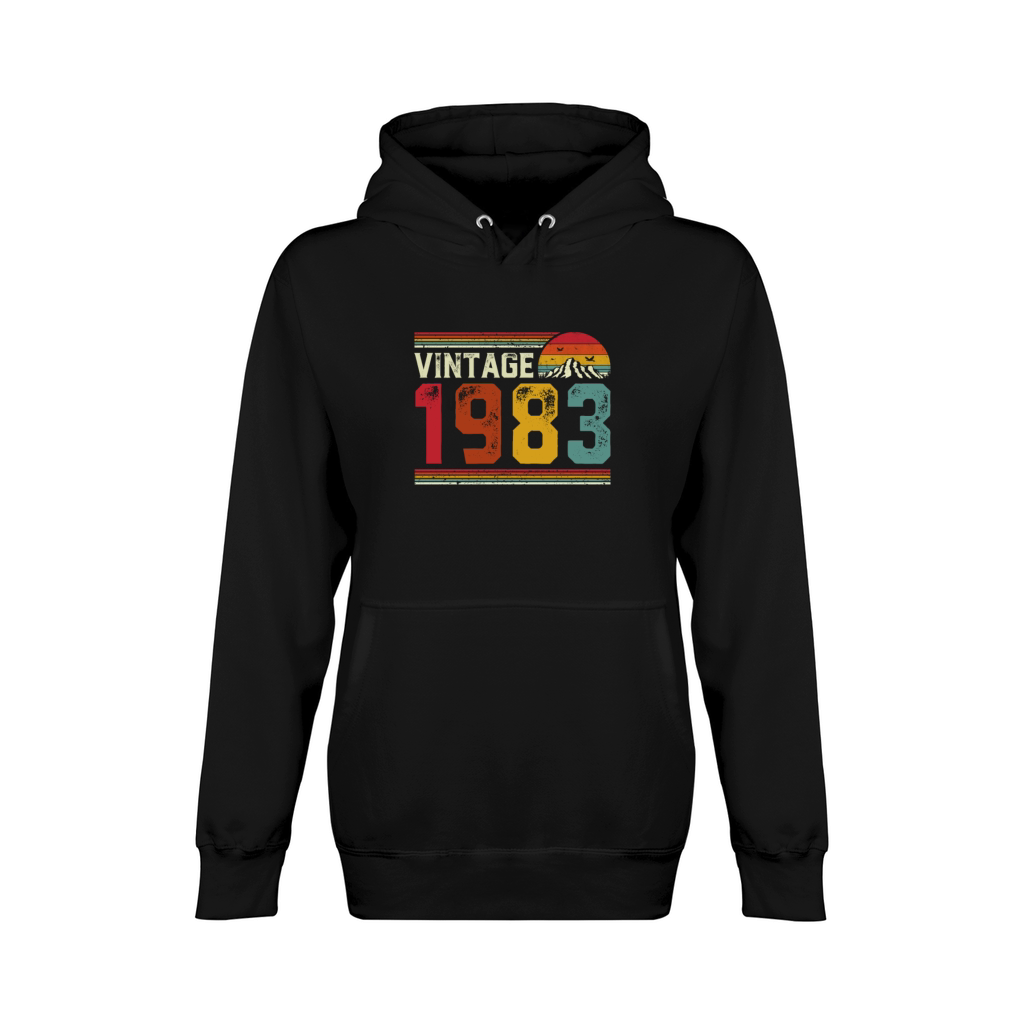 Vintage 1983 Retro Style 38th Birthday Gift Unisex Premium Pullover Hoodie
