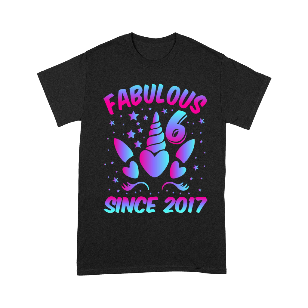 Fabulous 6 Since 2017 Unicorn Birthday T Shirt Design (1) Unisex T-Shirt