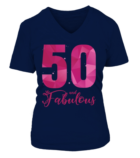 50 And Fabulous 55th Birthday B Day V-neck T-Shirt Woman