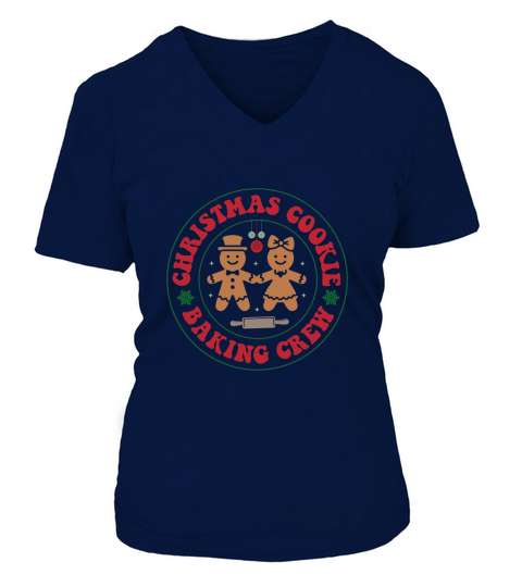 Christmas Cookie Baking Crew 5 V-neck T-Shirt Woman