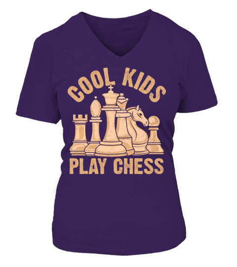 Cool Kids Play Chess V-neck T-Shirt Woman
