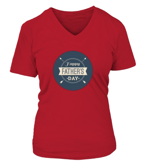 Happy Fathers Day Design V-neck T-Shirt Woman