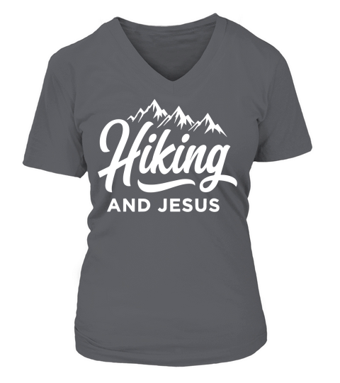 Hiking and jesus V-neck T-Shirt Woman